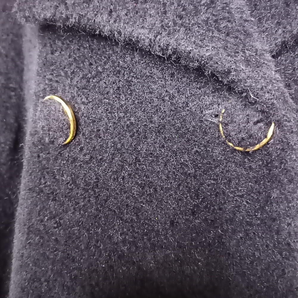 Vintage Full-Length w/Lapel & Faux Fur Look Double Breasted Gold Button … - Picture 8 of 13